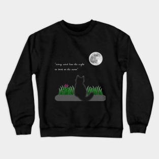 Cat Looking at The Moon Crewneck Sweatshirt